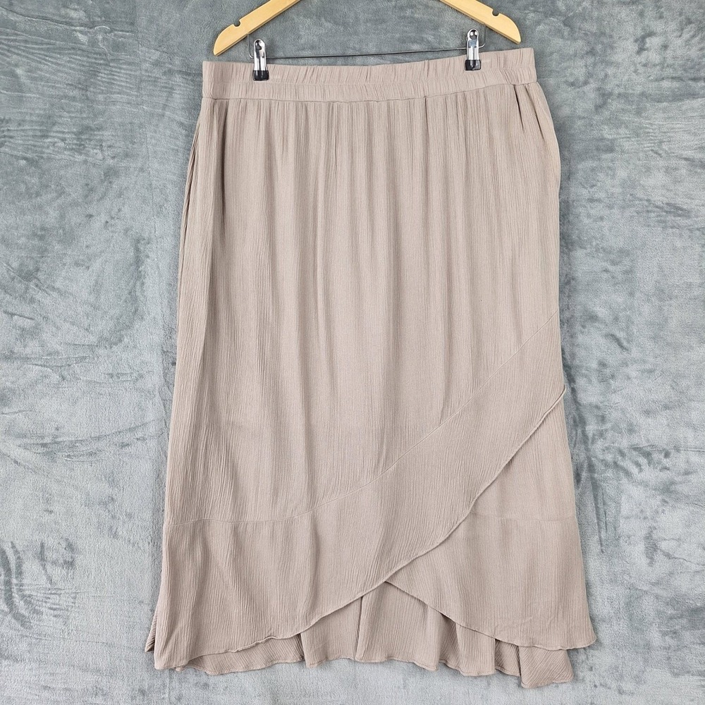 Womens Skirt 2X Boho‎ Peasant Maxi Asymmetrical Gauzy Beach Coastal Lagenlook